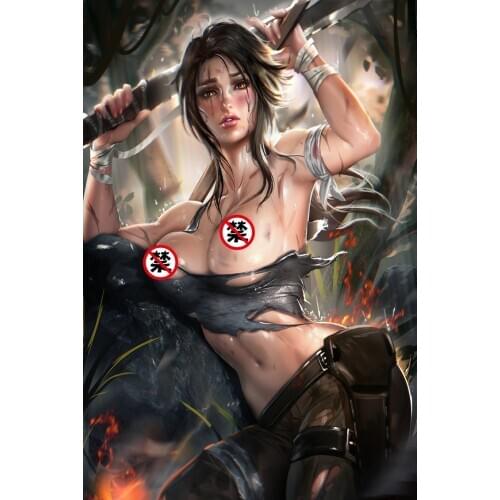 Printed silk or canvas Tomb Raider lara croft game art poster 16x24 24x36 inch custom living room bedroom home art wall picture