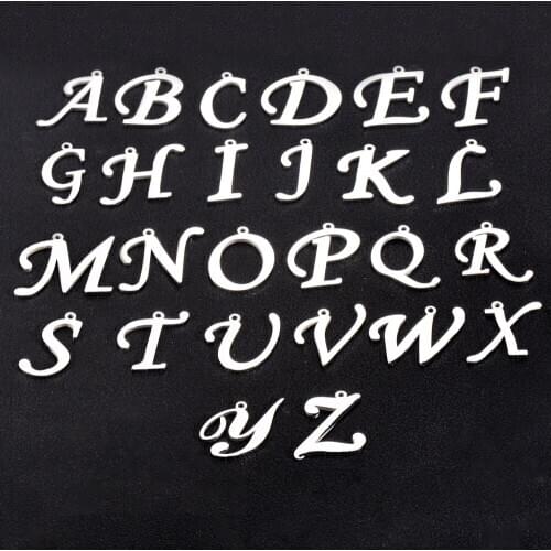 3Pcs Stainless Steel Charms Alphabet A-Z Letters Pendants DIY Jewelry Making For Bracelet Necklace Crafts Handmade Finding