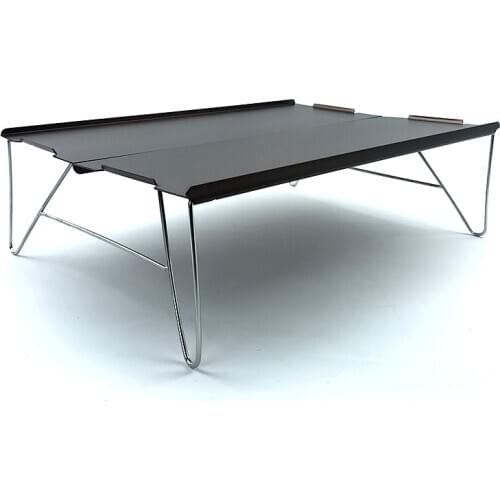 Portable Folding Picnic Table Bag-Mini Aluminum Side Table Light Camping Table Outdoor Cooking Back 3PCS