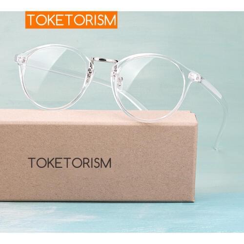 Toketorism Transparent Eyeglasses Vintage Men Women Fashion Spectacles Prescription Glasses Frame 5608