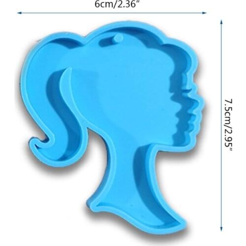 R58E DIY Crafts Human Head Series Epoxy Resin Mold Keychain Pendant Silicone Mould