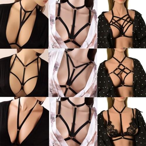 Geometry Belt Sexy Ladies Women Body Harness Bra Chest Bondage Erotic Lingerie Cage Bra Gothic Garter Belt Suspenders lingerie