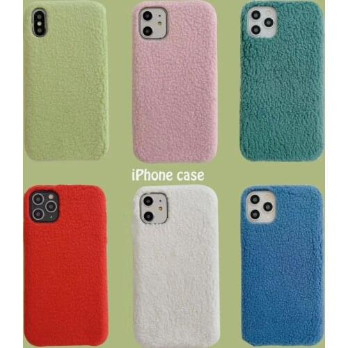 Luxury Furry Fluffy Warm Phone Case For iPhone 12 Promax 11 XS XR 7 8 Plus 6 6S Soft Capa White Pink Red Blue TPU Back Cover