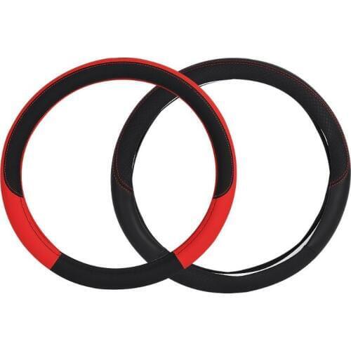 Seasons General PU Leather Car Steering Wheel Cover Anti Slip Protector Massage Non-slip Universal Embossing Leather Car Styling