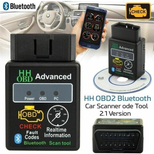 Hot Bluetooth ELM327 HH V2.1 OBD2 Car Scanner Car Fault Diagnostic Android Torque UK Automobile Fault Detection Instrument