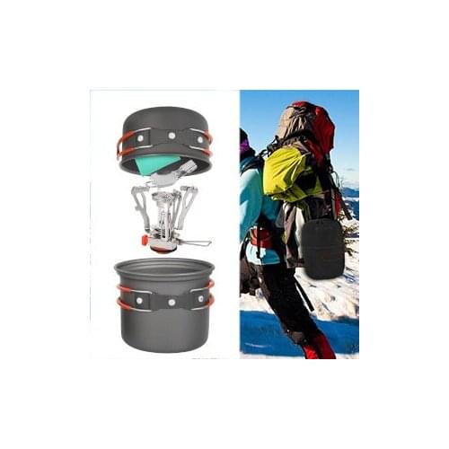 Ultralight Camping Cookware Utensils Outdoor Tableware Set Hiking Picnic Backpacking Camping Tableware Pot Pan 2-3 Persons