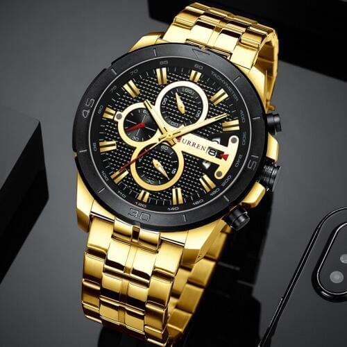 Top Luxury Brand CURREN Men Watch Business Stainless Steel Wrist Watch New Fashion Sports Quartz Male clock Relogio Masculino