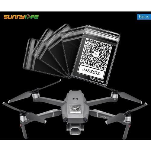 Sunnylife 5pcs QR Code Phone Number Sticker Waterproof Protective Bag for DJI MAVIC 2 Phantom 3 4 SPARK XIAOMI Parrot Drone