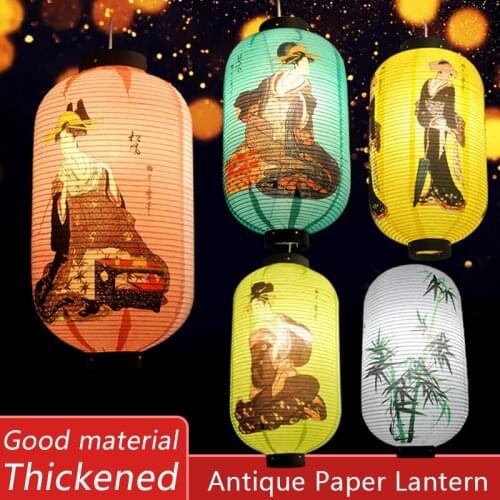 Japanese Ukiyo Beauty Geisha Painting Decor Paper Lanterns Japan Sushi Lantern Izakaya Ramen Restaurant Bar Advertising Lantern