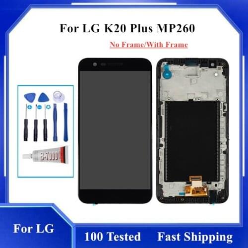 100% Tested LCD Screen For LG K20 plus MP260 TP260 VS501 LCD Display touch Screen Digitizer with frame replacement Repair Parts