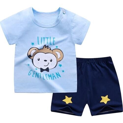 ZWY754 Cotton Summer Baby Children Soft Shorts Suit t-shirt Sodder Boy Girl kids dinosaur cartoon infant clothes 2-10 Years