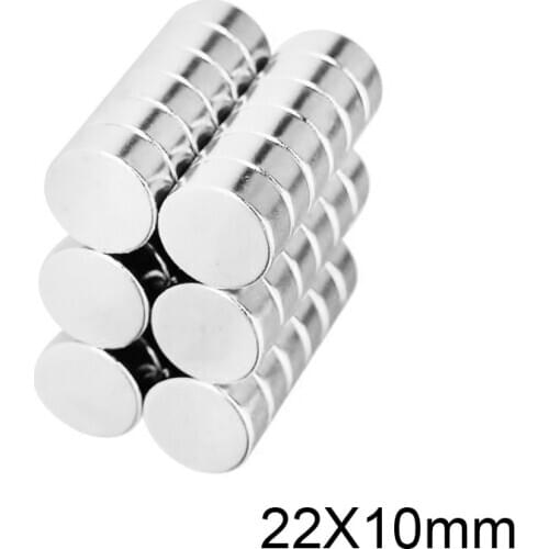 1/2/3/5/10pcs 22x10 Powerful Strong Magnetic Magnets 22mmx10mm Permanent Neodymium Magnet 22x10mm Round Magnet 22*10