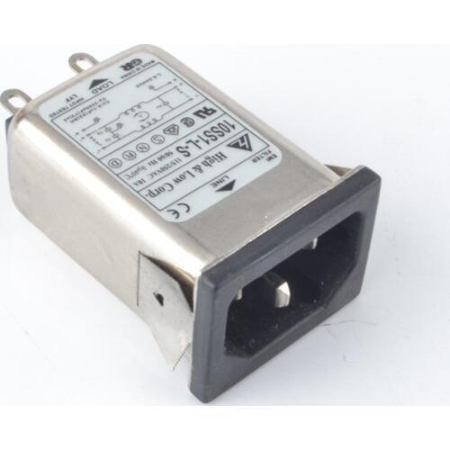 1PC Power EMI filter 10A 115/250V with ac socket Connector 10SS1-L-S