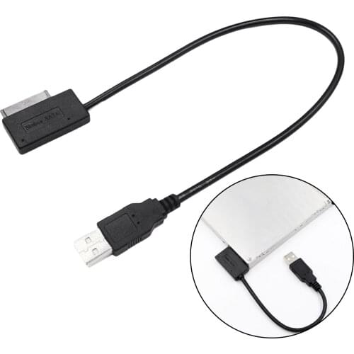2.5'' Hard Disk Drive SATA 13Pin to Data USB Powered Cable Adapter for Optimized for HDD, Support SATA II(Black)