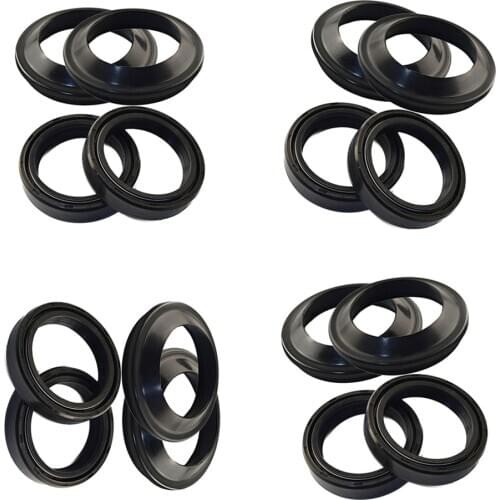 4 Sets 41x54x11mm Moto Front Fork Damper Oil Seal and Dust Seal Kit