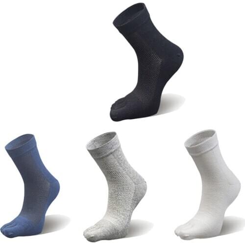 4 Pair Men Five-Finger Sock Men Tube Thin Section Casual Breathable Comfortable Mesh Breathable Cotton Sock Toe Durable Sock Men