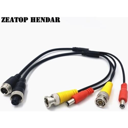 5Pcs M12 4Pin Aviation Male / Female Plug to DC + BNC Male Cable AV Adapter for CCTV Camera Security DVR Microphone Wire