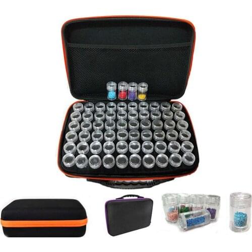 60 Bottles Diamond storage box New Diamond embroidery diamond painting tool Drill Storage Hand bag Zipper Design