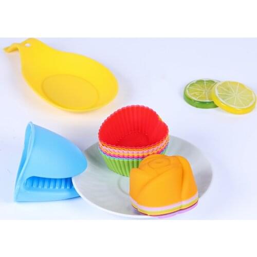 7Pcs Heart Cupcake Cake Mold Muffin Baking Nonstick and Heat Resistant Reusable Silicone Cake Molds Muffin DIY New Silicone Mold