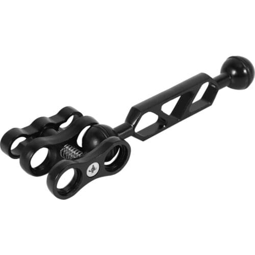 Aluminum Alloy Scuba Diving Light Torch Dual Ball Joint Arm And 2 Butterfly Clip Clamp Mount For Underwater Photography Camera