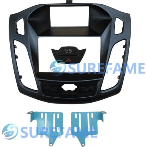 Double Din Car Radio Frame for Ford for Focus ,C-Max 2010+ with Switch Dash Trim Kit Facia Plate DVD Stereo Fascia Panel Adapter