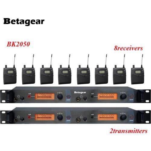Betagear 8 receivers 2 transmitter SR2050 IEM Wireless Monitor System UHF In-Ear Wireless Headphones stage monitor in ear system