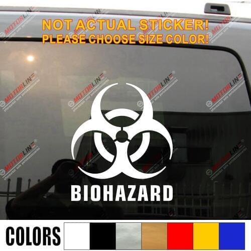 Biohazard Danger Warning Sign Car Decal Sticker Vinyl pick size color die cut