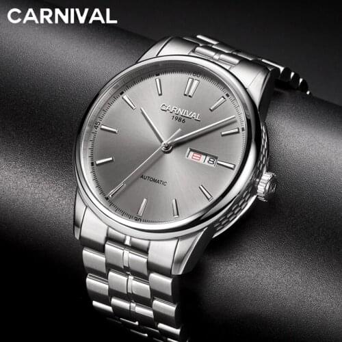 2021 CARNIVAL Automatic Mechanical Watches Men Top Brand Luxury Business Waterproof Stainless Steel Male Clock Relogio Masculino