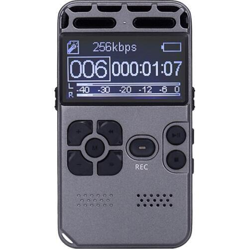Digital Voice Recorder 8GB Support External Mic with USB Plug Earphone Jack Speaker Free Drive for Interview Recording Sound