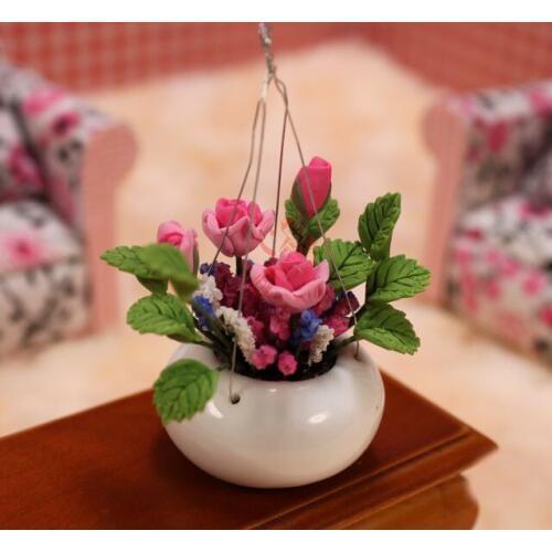 G05-X103 children baby gift Toy 1:12 Dollhouse mini Furniture Miniature baby mini flower Purple Rose 1pcs