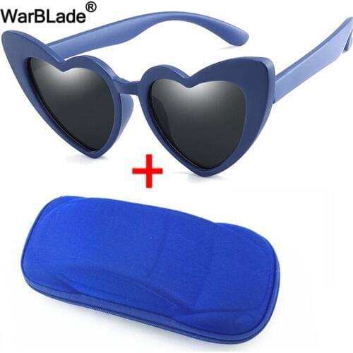 WarBLade Children Sunglasses Kids Polarized Sun Glasses Heart Boys Girls Glasses UV400 Baby TR90 Silicone Safety Frame Eyewear