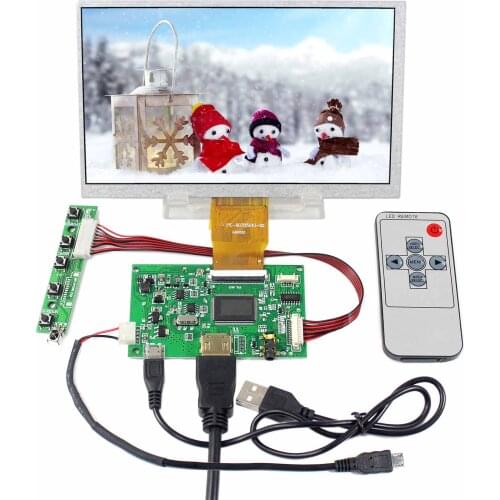 VSDISPLAY 7inch IPS LCD Screen 1024 x 600 50P HD-MI LCD Controller Board For Raspberry Pi / Car Display/ DIY Screen Part etc