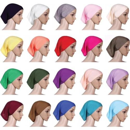 Hot sale Muslim Headscarf Women Hijab Stretch Elastic Undesrcarf Adjustable Islamic inner Caps Bone Bonnet Neck Cover