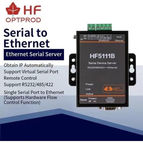 High Flying Official HF5111B RJ45 RS232/485/422 Serial To Ethernet Free RTOS Serial 1 Port Server Converter Device