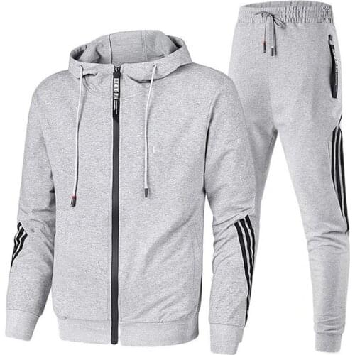 Tracksuit Mens Casual Suit Autumn Mens Hooded Sweatshirt+Joggers 2 Pieces of Set Letter Zipper Jacket Sweatsuit