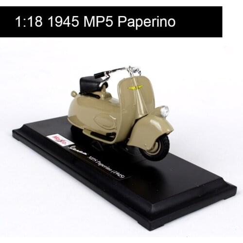 Maisto 1:18 Motorcycle Models VESPA Piaggio 1945 MP5 Paperino model bike Base Diecast Moto Children Toy For Gift Collection