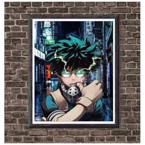 My Hero Academia One for All Deku Wall Decorative Poster Artwork,20 x 25 cm,Stretched And Ready To Hang