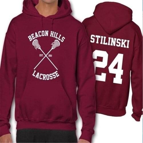 Teen Wolf Hoodie Men Stilinski 24 Lahey McCall Pullover Sweatshirt Male Print Red Hooded Mens Hoodies Hip Hop Hoddies Streetwear