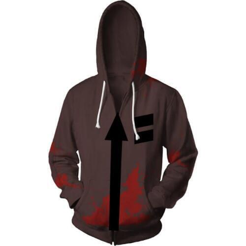 Anime Angels of Death Cosplay Zack Men and women fashion casual personality 3D sweater cosplay zipper hoodie