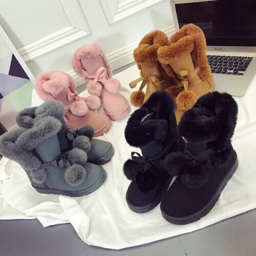 New Women Snow Boots Winter Warm Ankle Boots For Women comfortable Flat Shoes padded ankle boots short tube casual cotton shoes