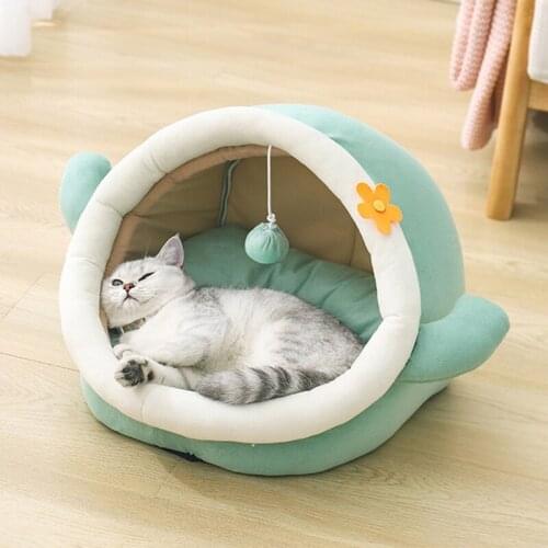 Autumn Winter Cat Pet Bed for small medium Pet Dog Soft Nest Kennel Kitten Bed House Sleeping Bag Pets Warm Cozy House Cave