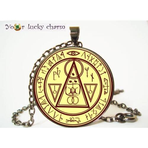 Steampunk Drama silent hill cartoon Mysteries BILL CIPHER WHEEL Pendant Necklace glass 1pcs/lot Glass men handmade jewelry