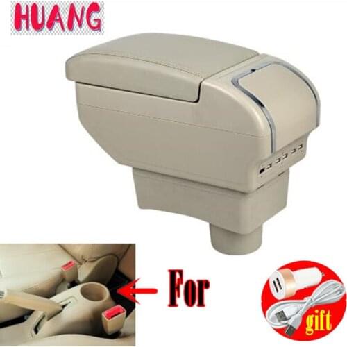 Armrest For Chery A13 Very Celer fulwin 2 2008-2012 Dual Layer PU Leather Central Store Content box with ashtray Cup holder Car
