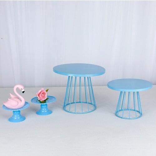 1-6pcs Stable dessert table cake topper display stand practical pastry tray metal hand-welded cold meal tea break cupcake rack