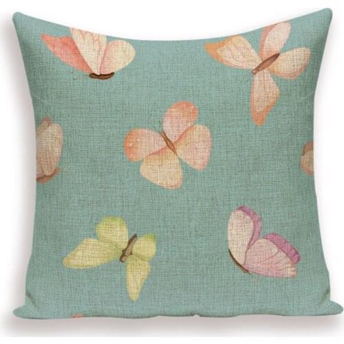 Butterfly Pillows Cover Farmhouse Home Decor Cushion Covers Print Crane for Sofa Bed Cushions Case Linen Pillow Cases Kissen
