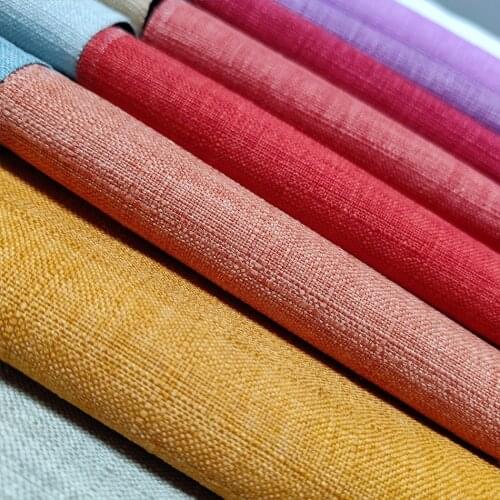 Width 57” Linen Look Heavyweight Sophisticated Flat Woven Sofa Upholstery Pillows Ottomans and Headboards For Home Decoration