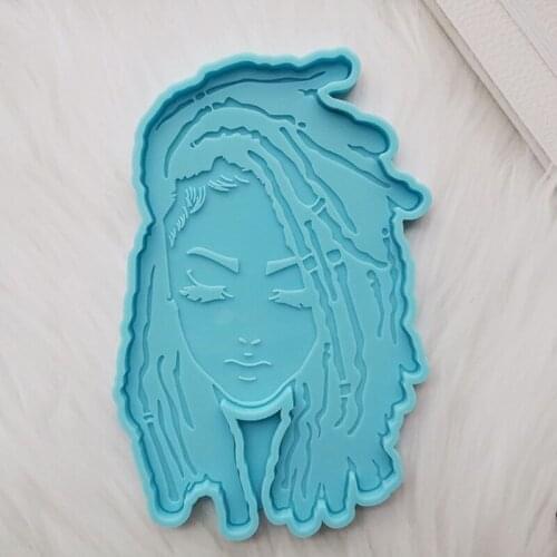 Dread Girl Silicone Mold Female Head Type Resin Mold Silicone Coaster Mold Girl Coaster Pendant Making Mold Resin Craft