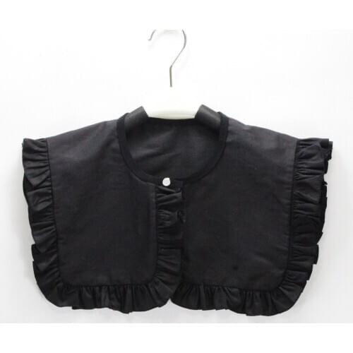 Sitonjwly Adult Cotton Fake Collar Shawl for Women Detachable Collar Half Shirt Sweater Female False Collar Black Shawl Wrap