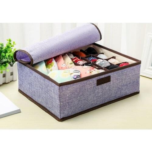 Washable Foldable Underwear Socks Organizer Boxes Wardrobe Rectangle Drawer Style Storage Box Clothes Storage Sorting Tools