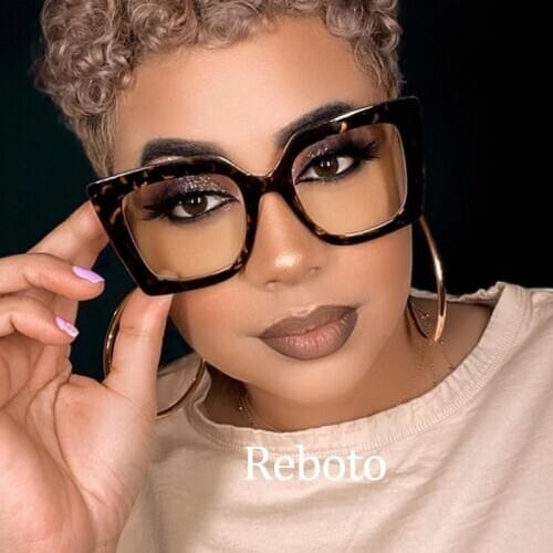 Square Black Glasses Frame Women New Trend Luxury Brand Gradient Sunglasses Female Retro Leopard Metal Glasses Eyewear